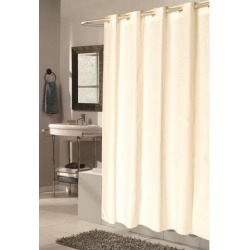 Carnation Home Fashions Extra Long, EZ-ON Checks Polyester Shower Curtain in Ivory
