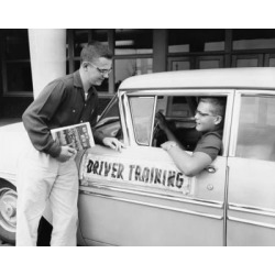 Posterazzi SAL2555503 Young Man Talking with Another Young Man Sitting in a Car Poster Print - 18 x 24 in.