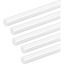 1/4×20 inch ABS Plastic Round Bar Rod for Architectural Model Making DIY White 5pcs