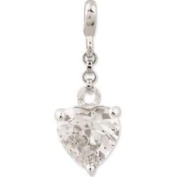 Sterling Silver Clear CZ Heart 1/2in Dangle Enhancer