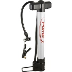 Unique Bargains Black Silver Tone Bicycle Balls Inflator Floor Stand Air Pump