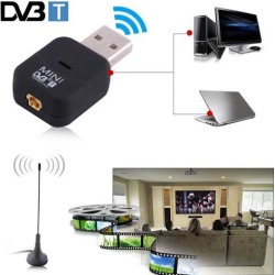 Mini Portable Digital TV Stick Card USB DVB-T Tuner Receiver With Remote Control for Laptop PC