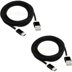 2X Micro USB 10FT Braided USB A to B Charger Data Cable Cord (U2A1-MCB-01BLK)