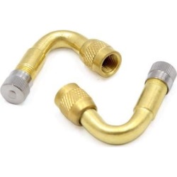2 Pcs Brass Tone 45 Degree Bent Car Auto Wheel Rim Tire Valve Stem