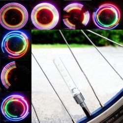 2 Pack of 5 LED Flash Wheel Tire Valve Stem Light Neon LED Lights Lamp