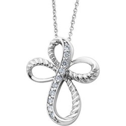 Endless Hope Cross Pendant Necklace in Sterling Silver with Chain