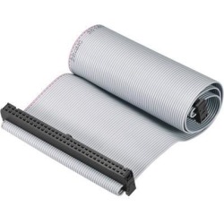 IDC Wire Flat Ribbon Cable FC/FC Connector A-type 64Pins 2.54mm Pitch 30cm Length Gray