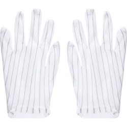 Anti Static Gloves Full Finger Labor Non-slip Glove for Electronics 220x120mm White 5 Pairs