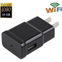 1080P Wifi Spy Camera Adapter Hidden Adapter Camera Mini Camcorder Video Recorder Cam Security & Surveillance Cameras with Built in 16GB Memory