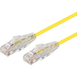 Monoprice Cat6 Ethernet Patch Cable - 20 feet - Yellow Snagless RJ45 Stranded 550MHz UTP CMR Riser Rated Pure Bare Copper Wire 28AWG - SlimRun.
