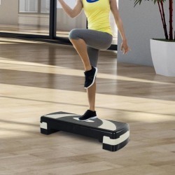 Soozier Adjustable Aerobic Stepper Step Exercise Trainer Workout Fitness Yoga Risers 4'-6'-8' (Grey)