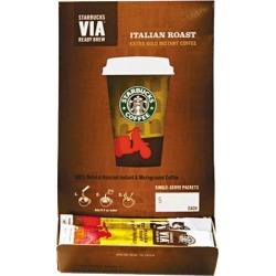 Starbucks 11008130 VIA Ready Brew Coffee, 0.12 Oz, Italian Roast, 50/Box