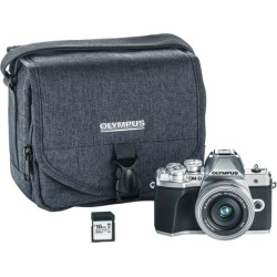 Olympus OM-D E-M10 Mark III Mirrorless Micro Four Thirds Digital Camera Kit with 14-42 mm EZ Lens (Silver), Carrying Case and 16 GB SDHC Card