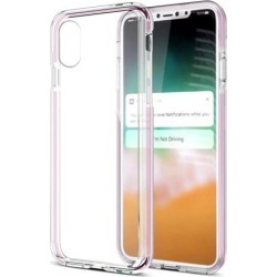iPhone X Case, Shock Absorption Scratch Resistant TPU Bumper Frame Protective Case for iPhone X - Clear/ Pink