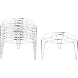 Unique BargainsHome Stainless Steel 3 Legs Pans Meat Fish Heating Steamer Rack 11.4cm Dia 6 Pcs
