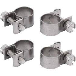 10mm-12mm 304 Stainless Steel Screw Mounted Adjustable Pipe Hose Clamps 4pcs