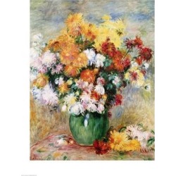 Posterazzi BALXOU121778LARGE Bouquet of Chrysanthemums C.1884 Poster Print by Pierre-Auguste Renoir - 24 x 36 in. - Large