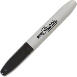 Sanford 33101PP Sharpie Super Bolt Tip Permanent Markers - Fine Marker Point - Black Alcohol Based Ink - 1 Card