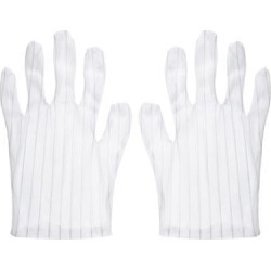 Anti Static Gloves Full Finger Labor Non-slip Glove for Electronics 210x100mm White 3 Pairs