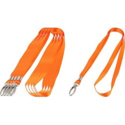 Unique Bargains Work ID Card Badge Key Holder Lobster Clasp Lanyard Neck Strap Orange White 5pcs