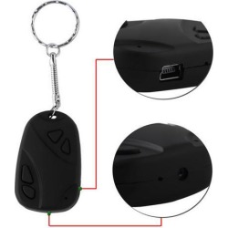 Portable Good Quality 1/4 inch CMOS WXGA HD Sensor HD Car keychain Style Micro camera Mini DV Black