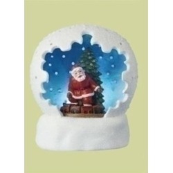 4' Battery Operated LED Lighted Santa Claus & Christmas Tree Table Top Domes