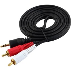 Unique Bargains 4.6ft 3.5mm Stereo Male to 2 RCA Male Aux Audio Cable for MP3 MP4
