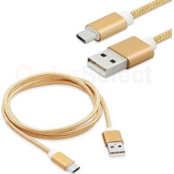 Micro USB Nylon Braided USB A to B Charger Data Cable Cord (U2A1-MCB-01GLD)