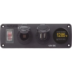 Exterior Panel, 12VDC/USB/Voltmeter
