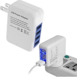2.1A 4 Ports USB Portable Home Travel Wall Charger US Plug AC Power Adapter