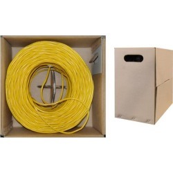 Offex Bulk Cat5e Ethernet Cable, Stranded, UTP (Unshielded Twisted Pair), Pullbox, 1000 foot - Yellow