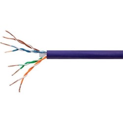 Monoprice Cat6 Ethernet Bulk Cable - Network Internet Cord - Solid, 500Mhz, UTP, CMR, Riser Rated, Pure Bare Copper Wire, 23AWG, 250ft, Purple