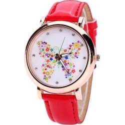 buy  Women Watch Geneva Leather Quartz Watch Women Casual Butterfly Wrist Watch cheap online