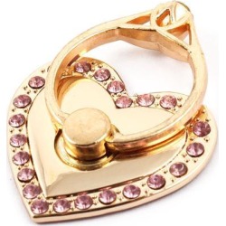 Cellphone Metal Finger Grip Ring Heart Shaped Holder Mount Bracket Pink