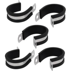 28mm Dia EPDM Rubber Lined P Clips Cable Hose Pipe Clamps Holder 5pcs