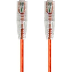 Monoprice Cat6 Ethernet Patch Cable - 50 feet - Orange Snagless RJ45 Stranded 550MHz UTP CMR Riser Rated Pure Bare Copper Wire 28AWG - SlimRun.