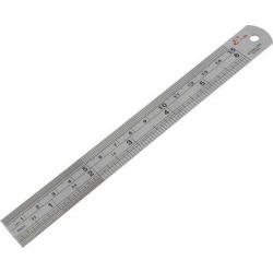 Carpentry Stainless 15cm 6' Double Side Straight Ruler Measurement Tool