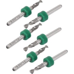 3mm Tip Helical Grooved PCB Micro Drill Bits Woodworking Tools Green 6 Pcs