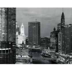 Posterazzi SAL2559924 Skyscrapers Lit Up at Dusk Chicago Illinois USA Poster Print - 18 x 24 in.