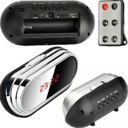 HD SPY Hidden Video Camera Remote Table Mirror Alarm Clock Mini DV DVR 1080P JJ