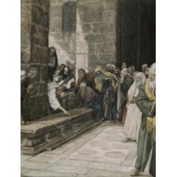 Posterazzi SAL999425 Woman Taken in Adultery Jesus Writes on Ground James Tissot 1836-1902 French Poster Print - 18 x 24 in.