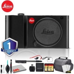 Leica TL Mirrorless Digital Camera (Black) Bundle with 2x32GB Memory Card +Battery + LCD Screen Protectors + Deluxe 70' Monopod + White Balance Cards