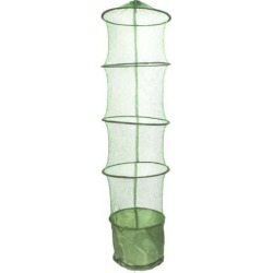 Unique Bargains 0.2 x 0.2 Nylon Plastic5 Sections Foldable Fishing Landing Net Fish Keepnet Cage for Fishermen Green