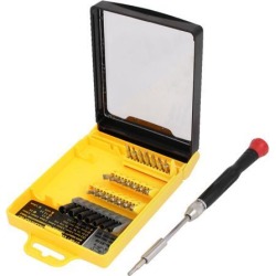 Magnetic Screwdriver Set w 29 Bits in 1 Electronics Repair Tool Silver Tone