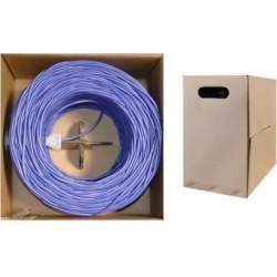 Offex Bulk Cat6 Ethernet Cable, Solid, UTP (Unshielded Twisted Pair), Pullbox, 1000 foot - Purple