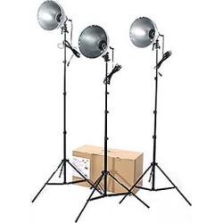 RPS Studio 3 Light Photoflood, Reflector & Stands Studio Kit (RS-4003)