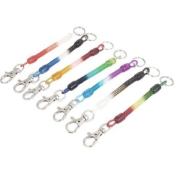 Unique Bargains Mutilcolor Lobster Claw Clasp Key Ring Spring Coil Stretch Strap 7pcs