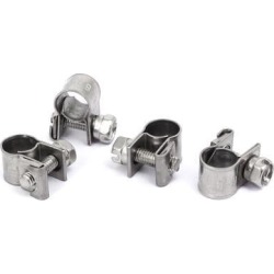 6mm-8mm 304 Stainless Steel Screw Mounted Adjustable Pipe Hose Clamps 4pcs