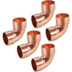 5/8-inch ID 90 Degree Copper Elbow Short-Turn Copper Pipe Fitting Conector for Plumbing 5pcs