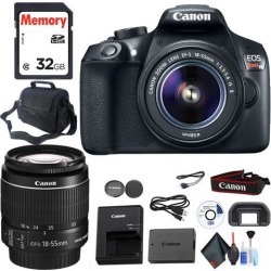 Canon EOS Rebel T6 DSLR Camera with 18-55mm Lens and Carrying Case and Cleaning Kit